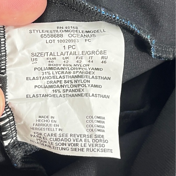 NWOT MiracleSuit One Piece Black and Blue Slimming Swimsuit - Picture 9 of 10